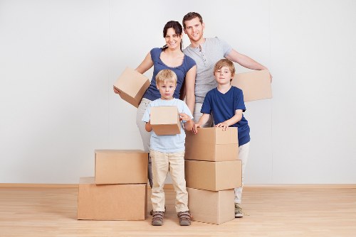 Experienced moving team loading truck