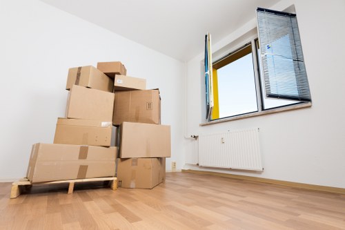 Modern removal trucks in action