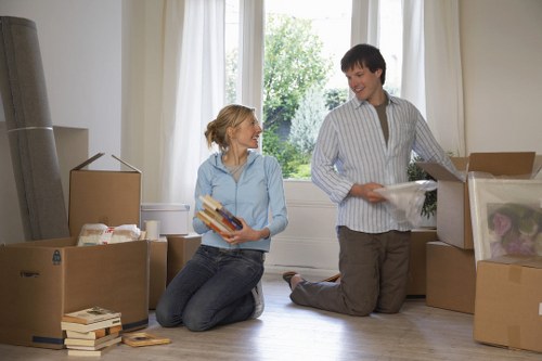Securely packed household items for relocation